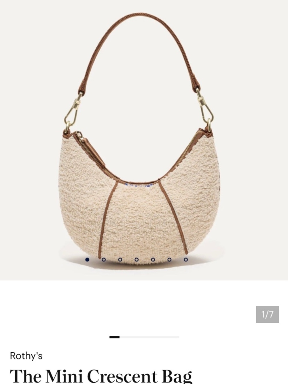 Rothy’s Women’s Mini Crescent Bag Honeybun Boucle’